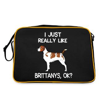I Just Really Like Brittanys - Retro Bag - black/gold - Back