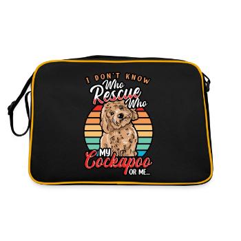 Cockapoo - I'm Not Sure Who Rescued Who - Retro Bag - black/gold - Back