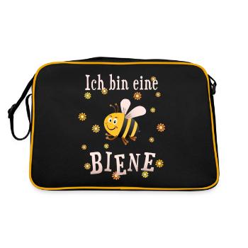 Imker Imkerin - Ich bin eine Biene - Retro Tasche - Schwarz/Gold - Hinten