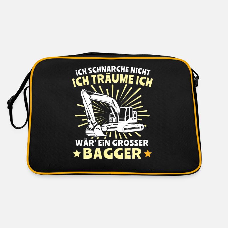 Baggerfuehrer Baggerfahrer - Retro Tasche - Schwarz/Gold