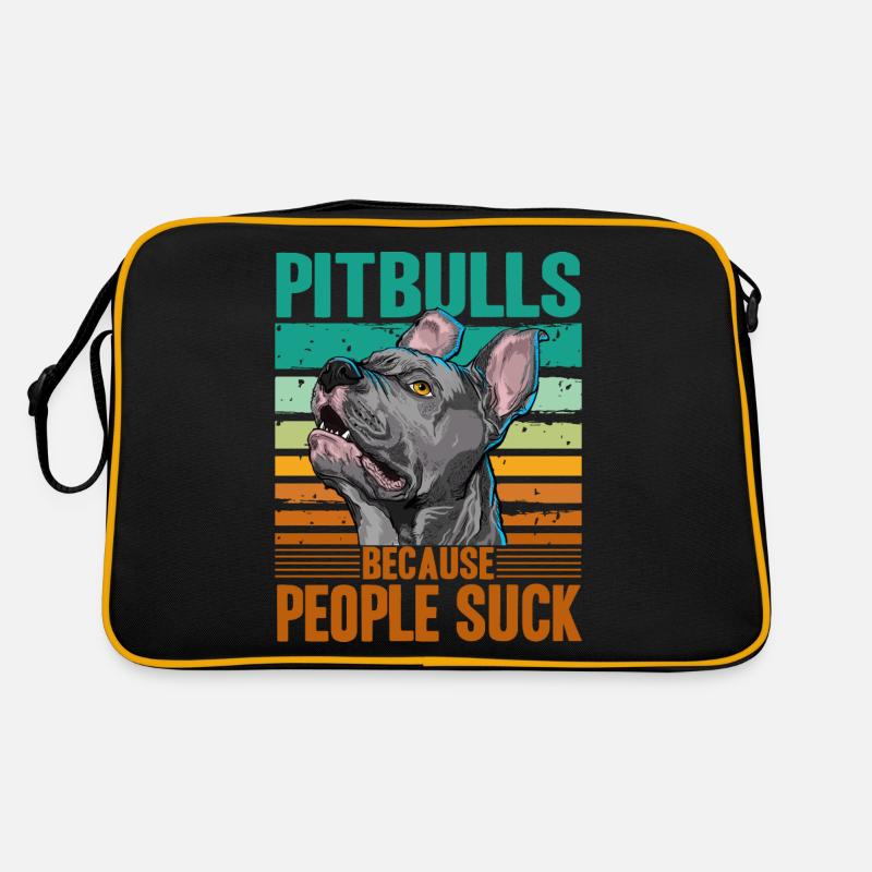 Pitbulls parce que les gens sont nuls Sac Retro
