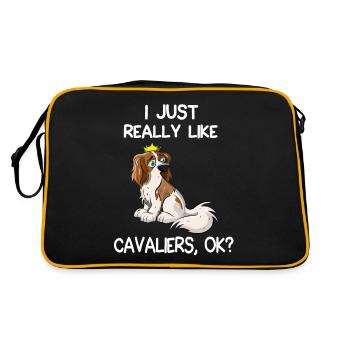 I Just Really Like Cavaliers - Retro Bag - black/gold - Back