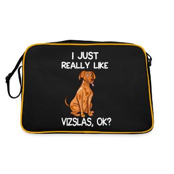 I Just Really Like Vizslas - Retro Bag - black/gold - Back