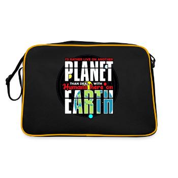I'd Rather Live On Another Planet - Retro Bag - black/gold - Back