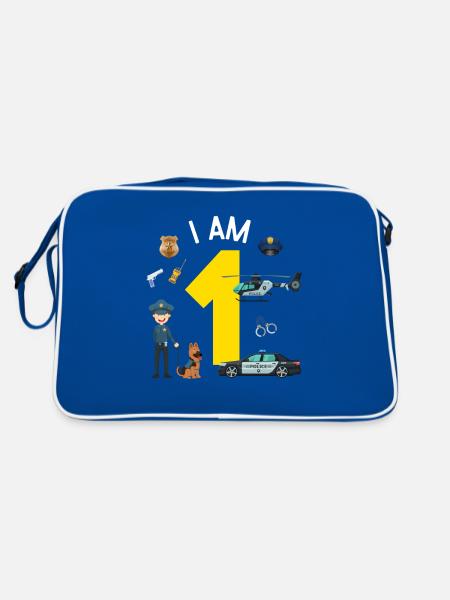 I am 1 - US Police - Retro Bag - blue/white - Back