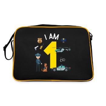 Je suis 1 - Police américaine - Sac Retro - noir/or - Dos