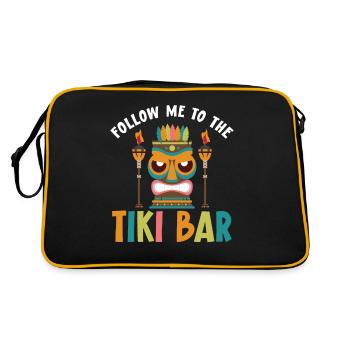 Follow me to the tiki bar, luau party, tiki bar - Retro Bag - black/gold - Back