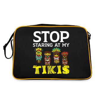Stop staring at my tikis Luau Party Tiki B - Retro Bag - black/gold - Back