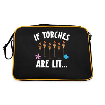 When Torches Burn Hawaiian Luau Party Tiki - Retro Bag - black/gold - Back