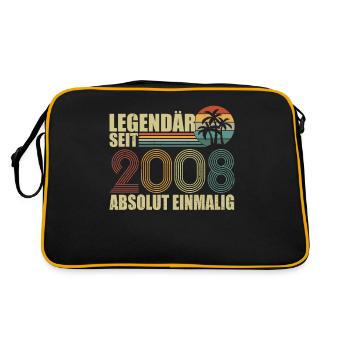 14ter Geburtstag Legendär Seit 2008 Geschenk - Retro Tasche - Schwarz/Gold - Hinten