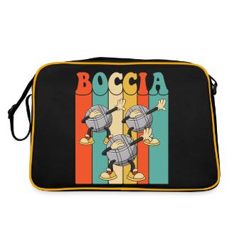 Boccia player dabbing boccia ball with boccia - Retro Bag - black/gold - Back