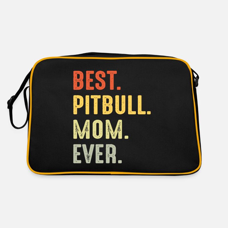 Best pitbull mom ever - Retro Tasche - Schwarz/Gold