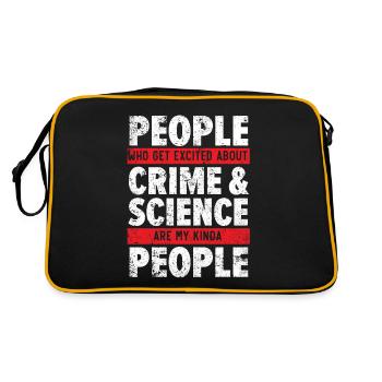 Menschen aufgeregt über Verbrechen & Wissenschaft - Retro Tasche - Schwarz/Gold - Hinten
