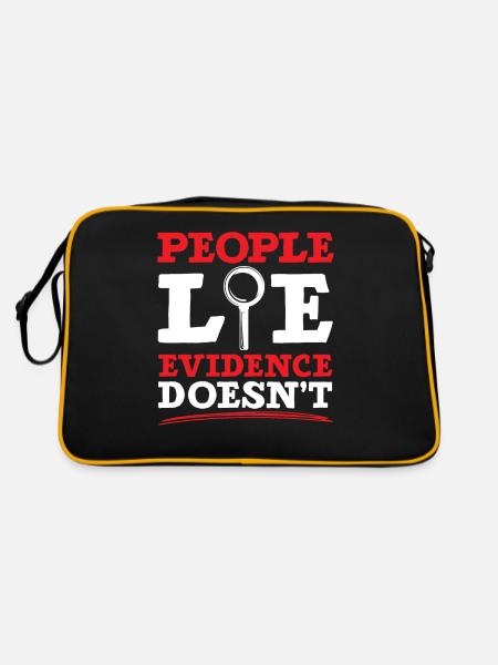 People lie, not evidence, not forensic science - Retro Bag - black/gold - Back