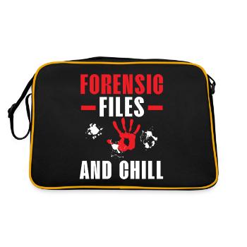 Forensische Akten und Chill Forensische Wissenscha - Retro Tasche - Schwarz/Gold - Hinten