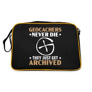 Les géocacheurs ne meurent jamais, ils sont seulement archivés - Sac Retro - noir/or - Dos
