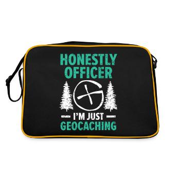 Honnête officier, je ne fais que géocacher une géocache - Sac Retro - noir/or - Dos