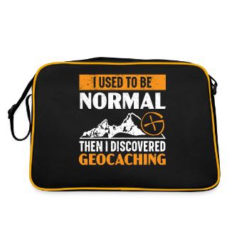 I used to be normal, then I discovered geocaching - Retro Bag - black/gold - Back