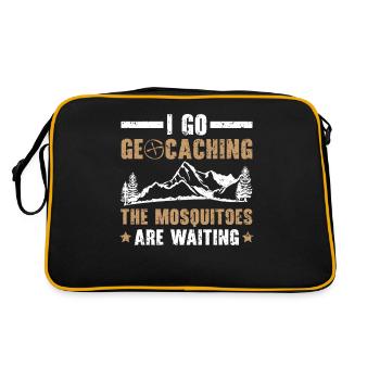 I'm going geocaching The mosquitoes are already waiting - Retro Bag - black/gold - Back