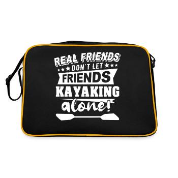 Kayaker Kayaking - Retro Tasche - Schwarz/Gold - Hinten