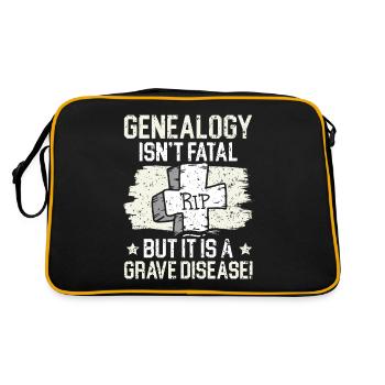 Genealogie ist nicht tödlich, aber eine ernste Kra - Retro Tasche - Schwarz/Gold - Hinten