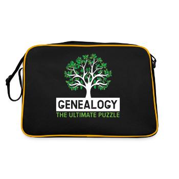 Genealogie Das ultimative Rätsel Genealogen - Retro Tasche - Schwarz/Gold - Hinten
