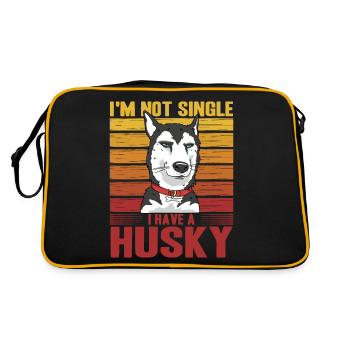 Je ne suis pas célibataire J’ai un Husky - Sac Retro - noir/or - Dos