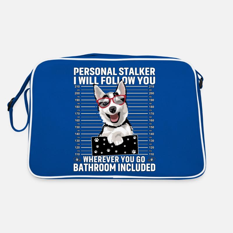 Husky Stalker Lustiger Spruch Retro Tasche