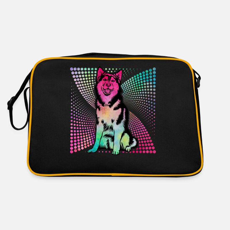 Husky - Retro Tasche - Schwarz/Gold