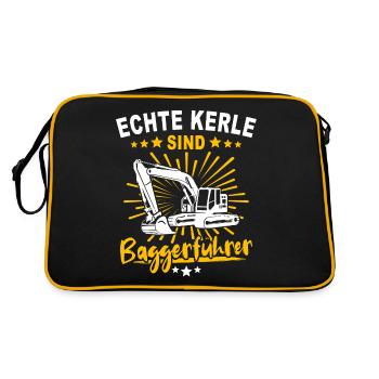 Baggerführer Baggerfahrer - Retro Tasche - Schwarz/Gold - Hinten