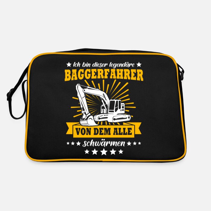 Baggerführer Baggerfahrer Retro Tasche