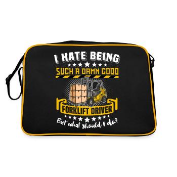 Staplerfahrer Stapler - Retro Tasche - Schwarz/Gold - Hinten