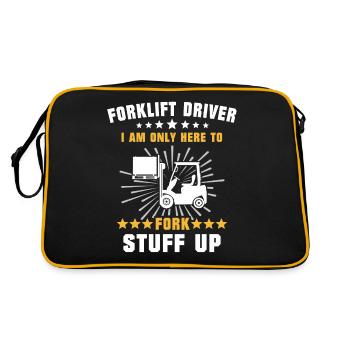 Staplerfahrer Stapler - Retro Tasche - Schwarz/Gold - Hinten