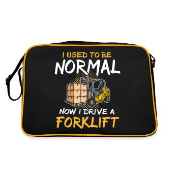 Staplerfahrer Stapler - Retro Tasche - Schwarz/Gold - Hinten