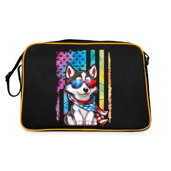 Husky États-Unis - Sac Retro - noir/or - Dos