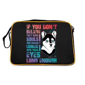 Husky drôle de dicton - Sac Retro - noir/or - Dos