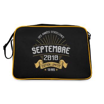 Anniversaire Millésime Fabriqué en Septembre 2010 - Sac Retro - noir/or - Dos
