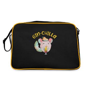 Chinchilla Rodent Pet Rodent Gift - Retro Bag - black/gold - Back