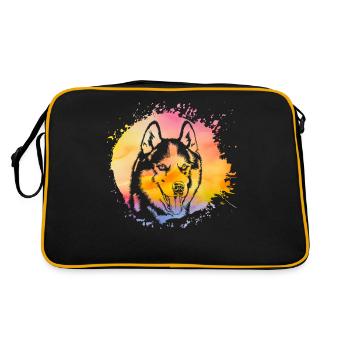 Chien Husky - Sac Retro - noir/or - Dos