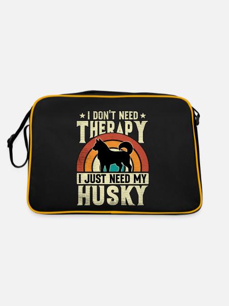 I don't need therapy I just need my husky - Retro Bag - black/gold - Back