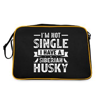 Je ne suis pas célibataire, j’ai un Husky sibérien - Sac Retro - noir/or - Dos