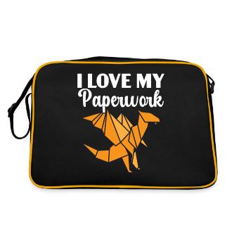 J’adore mes œuvres sur papier, art papier japonaisi - Sac Retro - noir/or - Dos