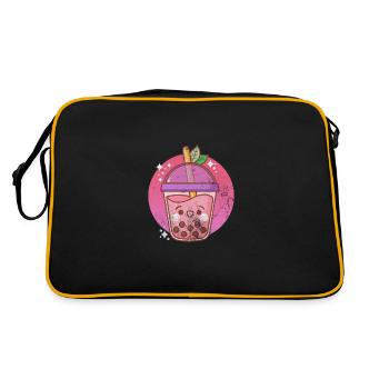 Bubble Tea Boba Tea Kawaii Cadeau - Sac Retro - noir/or - Dos