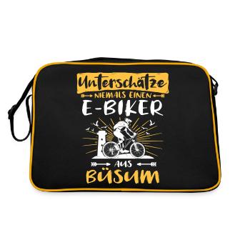 Büsum Ebike Büsumer Ebiker - Retro Tasche - Schwarz/Gold - Hinten