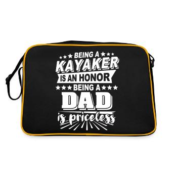Kayakfahrer Papa Kayaker - Retro Tasche - Schwarz/Gold - Hinten