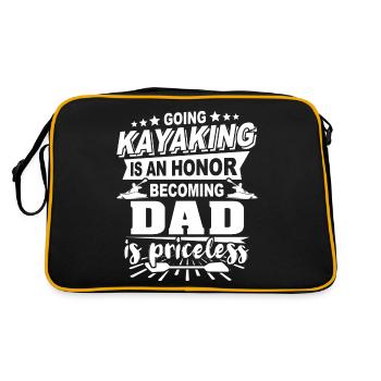 Kayakfahrer Papa Kayaker - Retro Tasche - Schwarz/Gold - Hinten