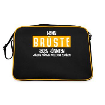 Mann männlich Männer Vatertag - Retro Tasche - Schwarz/Gold - Hinten