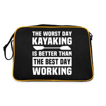 Kayaking Kayak Kayaker - Retro Bag - black/gold - Back