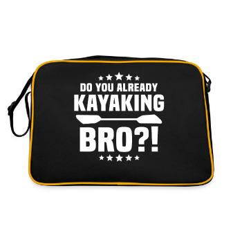 Kayaking Kayaker Kayak - Retro Bag - black/gold - Back