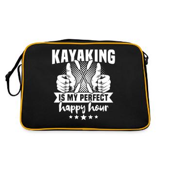 Kayaking Kayaker Kayak - Retro Bag - black/gold - Back